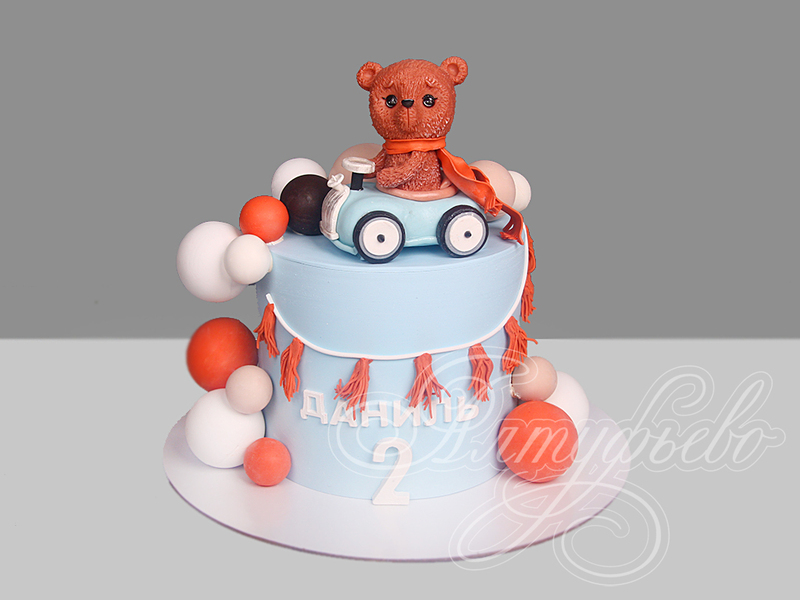 Детский торт Мишка на машинке