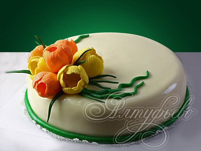 Торт«Свежестьтюльпанов»