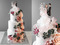 Трехъярусный свадебный с каскадом цветов