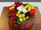 Торт Корзина с фруктами и бутылкой