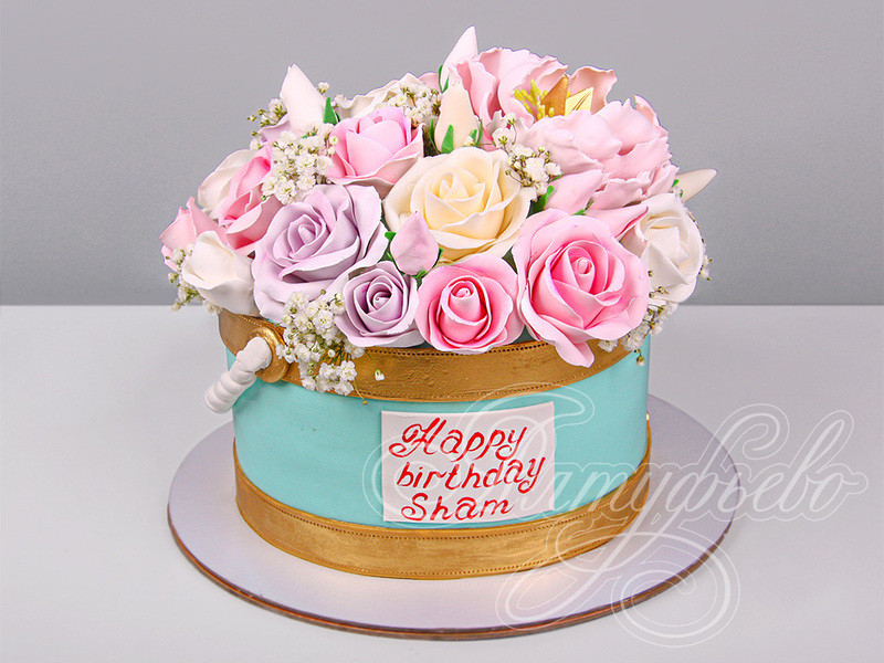 Торт "Корзина с цветами" для женщины