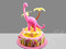 Торт с розовым Динозавриком и бабочками