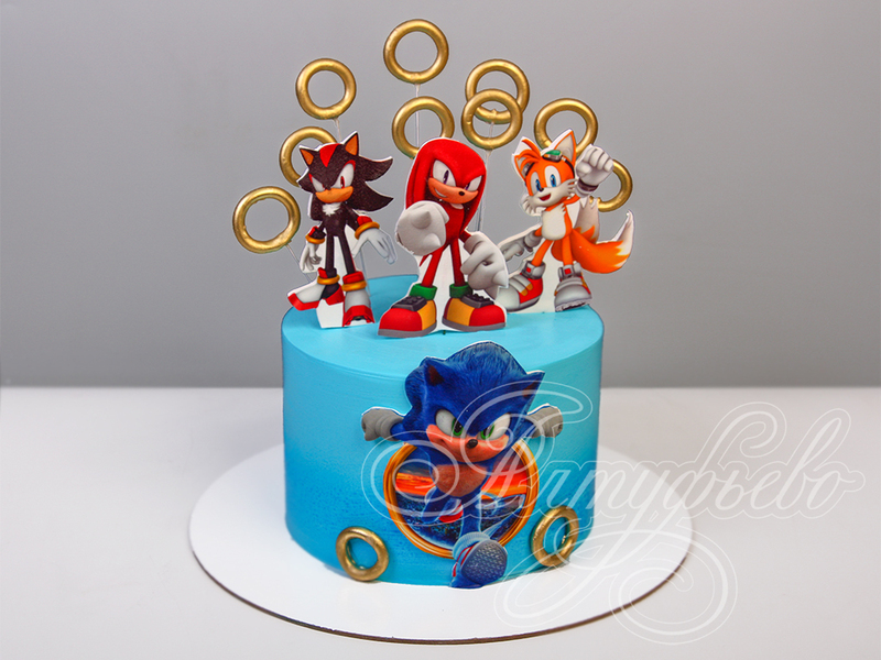 Детский торт мальчикам Sonic Heroes с мастикой