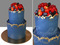 Голубой торт с ягодами