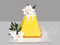 Торт Желтая Пасха с цветами
