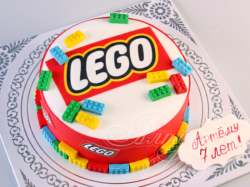 Детский торт с кубиками Лего
