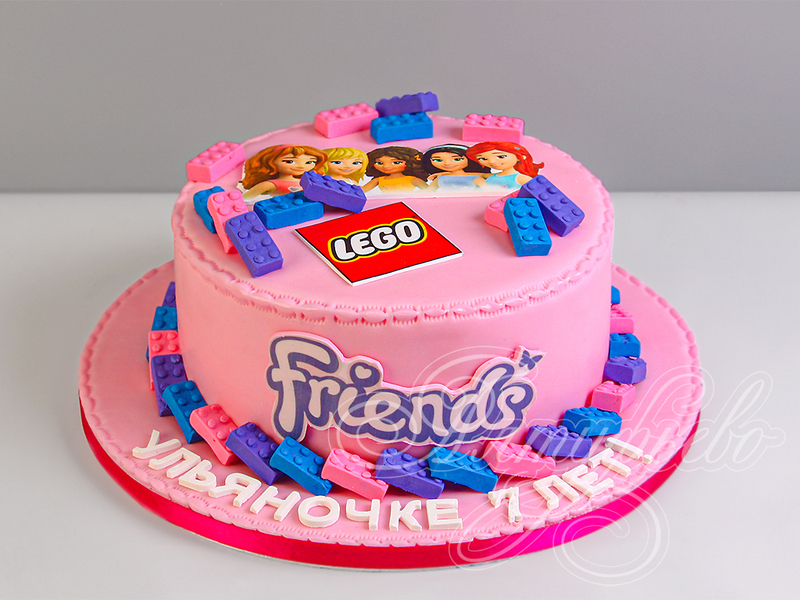 Торт Lego Friends для девочки на день рождения в 7 лет