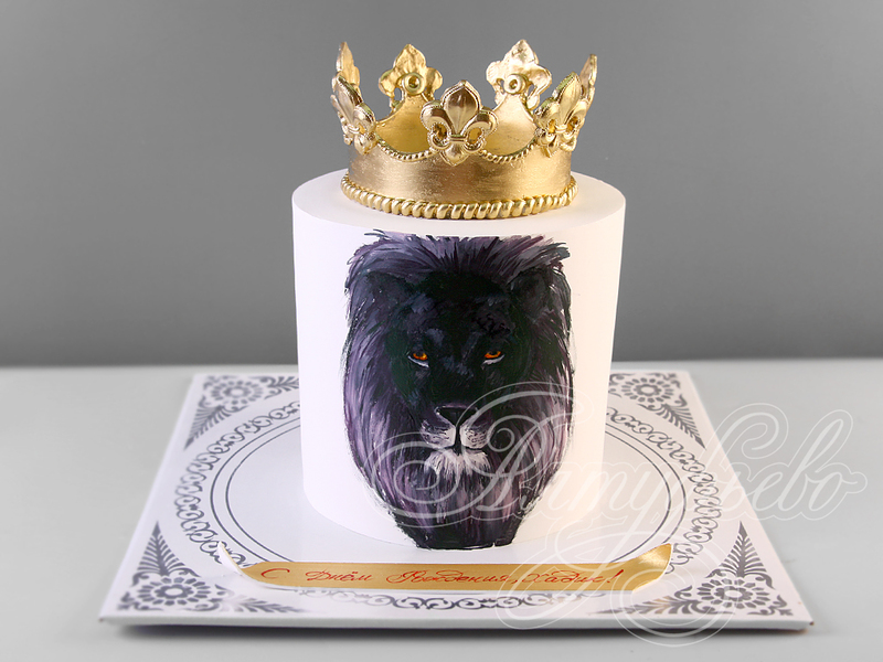 Торт Лев с золотой короной