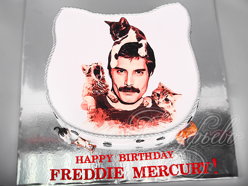 Торт Freddie Mercury с котиками