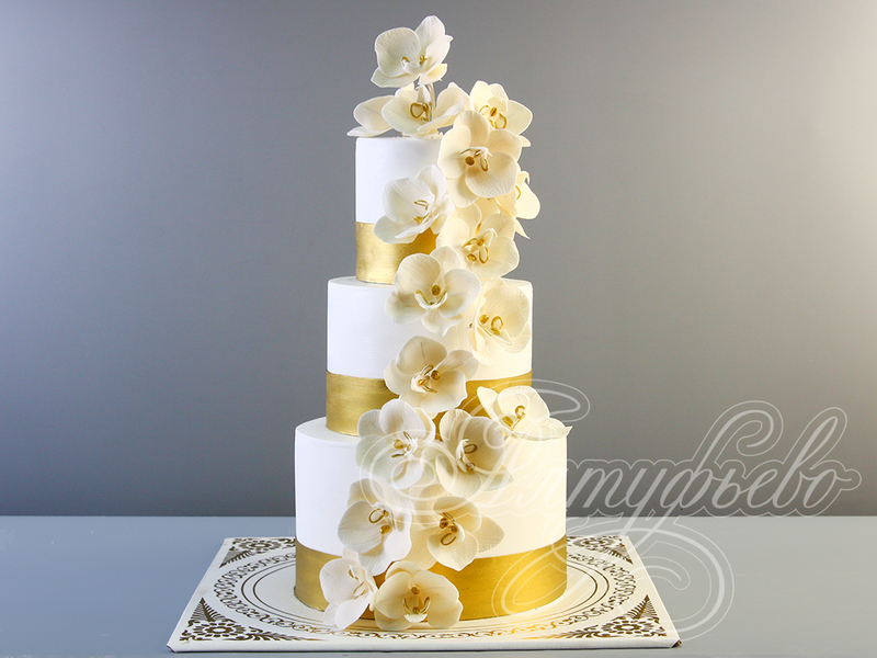 Торт Свадебные с орхидеями