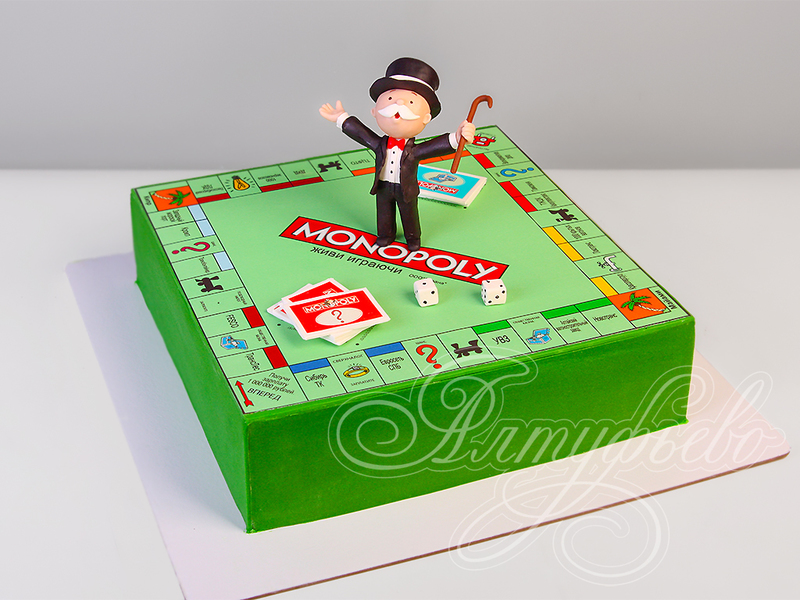 Детский торт для подростка Monopoly одноярусный