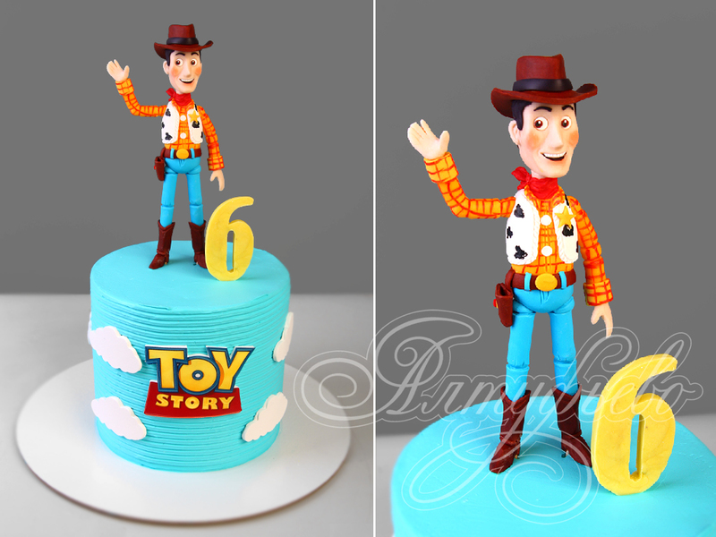 Детский торт История Игрушек для мальчиков на 6 лет с фигуркой шерифа Вуди