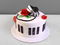 Музыкальный торт с наушниками и розой