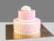 Розовый торт с именами жениха и невесты