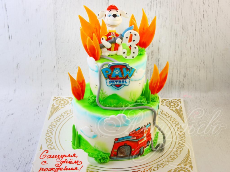 Торт пожарная машина «Щенячий Патруль»