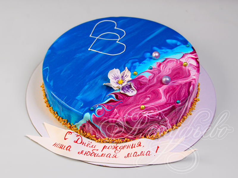 Гляссажный торт "Океан любви и нежности" в день рождения любимой мамы