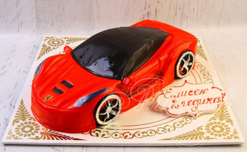Торт машина красная Феррари