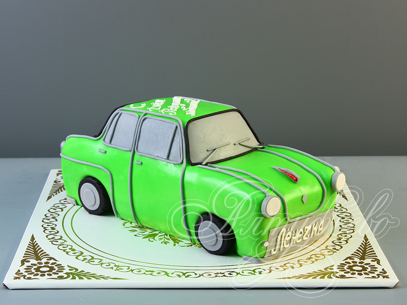 Торт машина зеленый Москвич 407