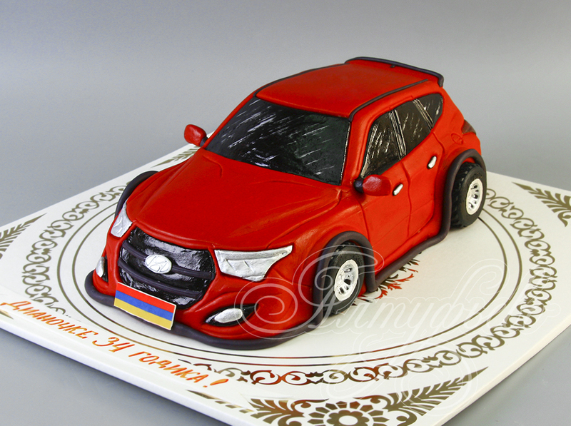 Торт красная машина Hyundai Creta