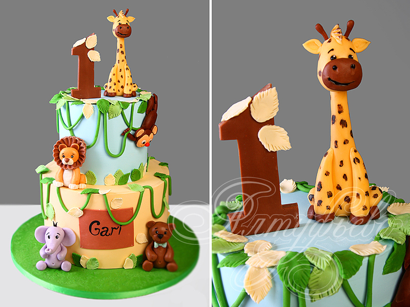 Детский торт малышам с животными
