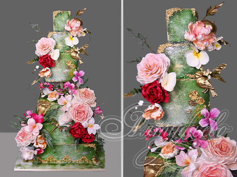 Свадебный торт "Райский сад"