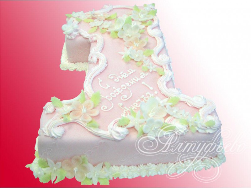 Торт на годик «Розовое чудо»