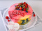 Розовый торт с ягодами на свадьбу