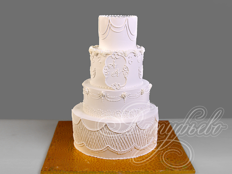 Торт Свадебный с кружевом 0409820