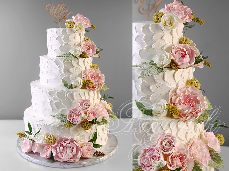 Белый свадебный торт 13101118