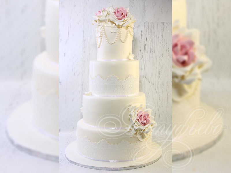 Белый свадебный торт 2007617