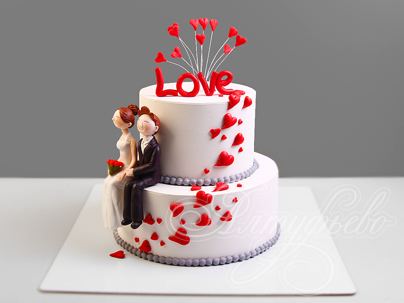 Свадебный торт с женихом и невестой 25078420