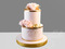 Розовый свадебный торт с золотом