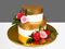 Бело-золотой свадебный торт
