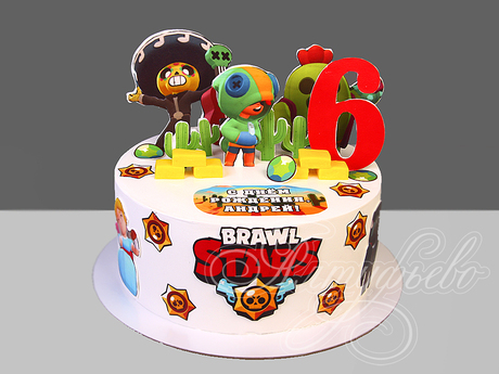 Торт brawl stars на 6 лет