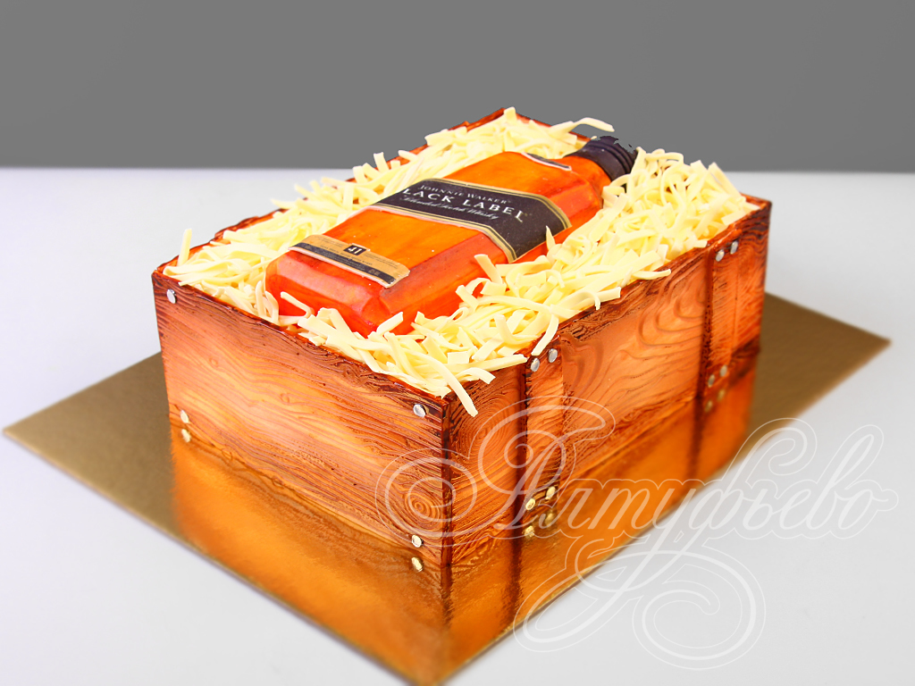 Торт в виде деревянного ящика из компьютерной игры