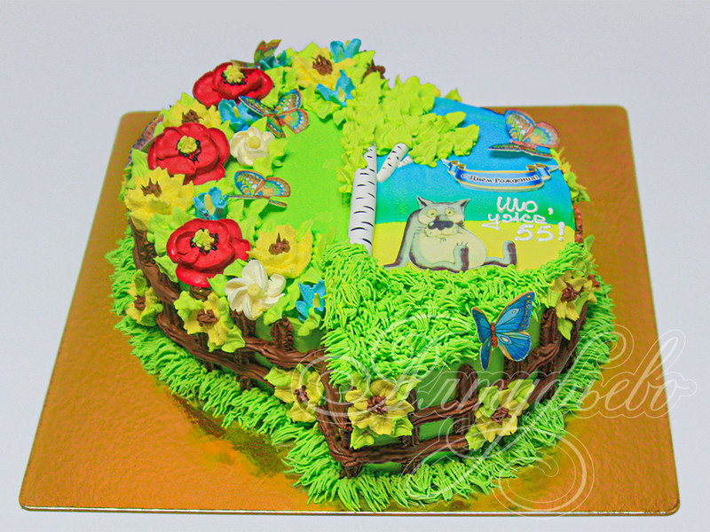 Торт "Краски лета" на день рождения в 55 лет