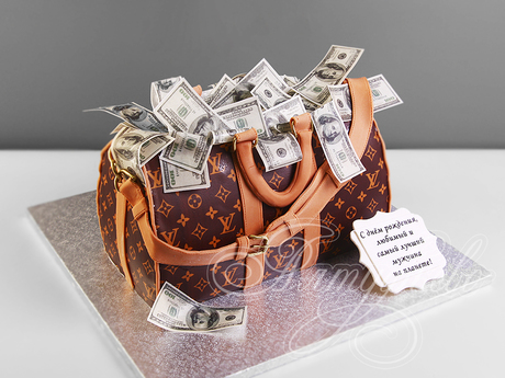 Торт Сумка Louis Vuitton с долларами