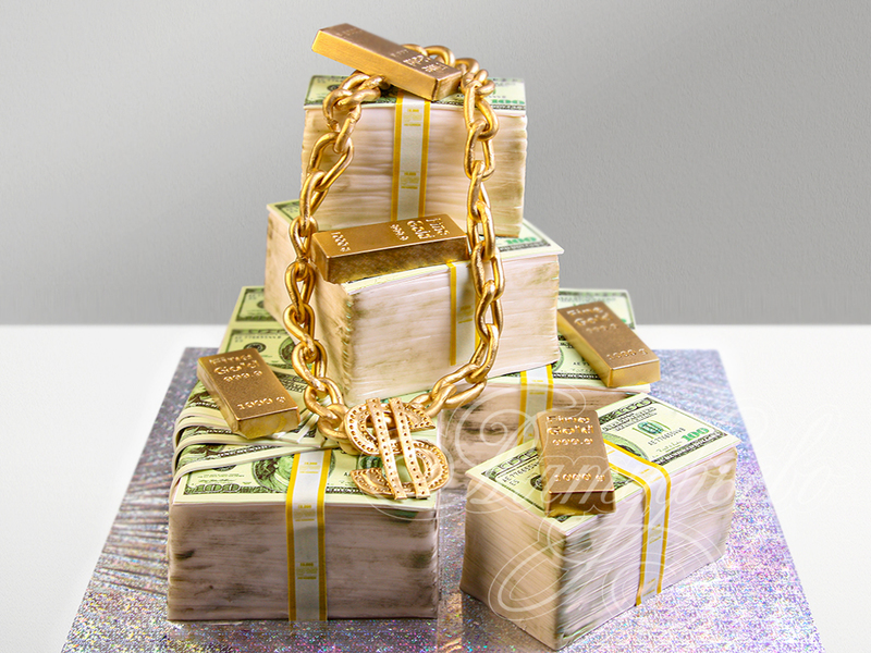 Торт "Пачки долларов" на 30 лет