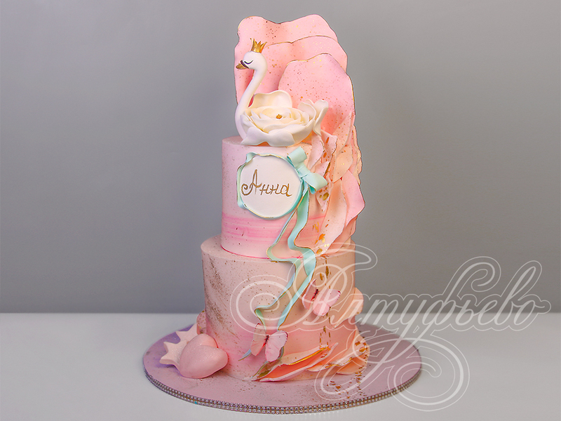 Розовый торт подростку на день рождения