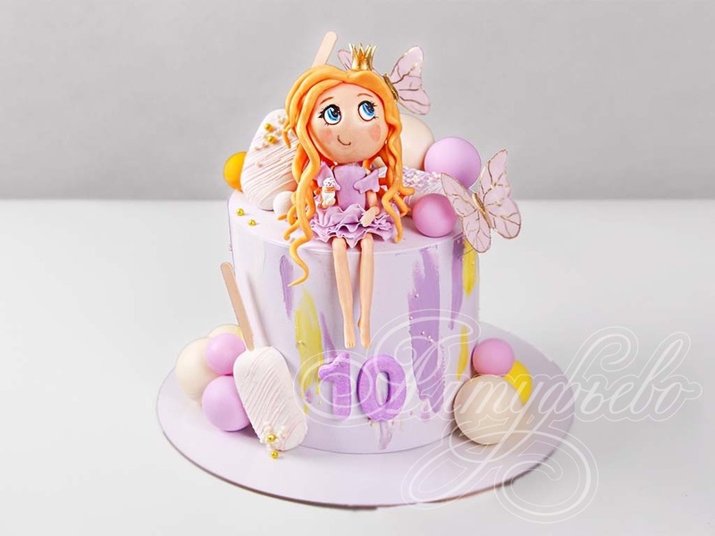 Торт с кукольной принцессой для девочки