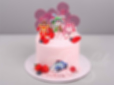 Розовый торт Robocar POLI