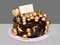 Чёрный торт с золотыми шарами