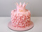 Торт с розовой короной и рюшами