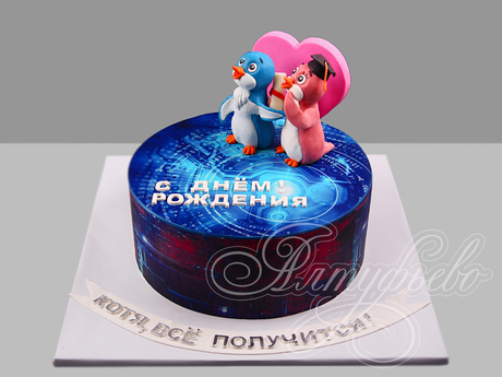 Торт с Пингвинами на день рождения