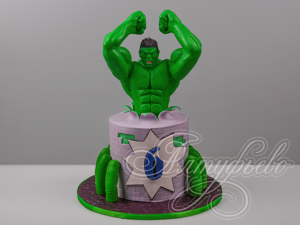 Торт The Incredible Hulk 0512721 стоимостью 12 450 рублей - торты на заказ  ПРЕМИУМ-класса от КП «Алтуфьево»