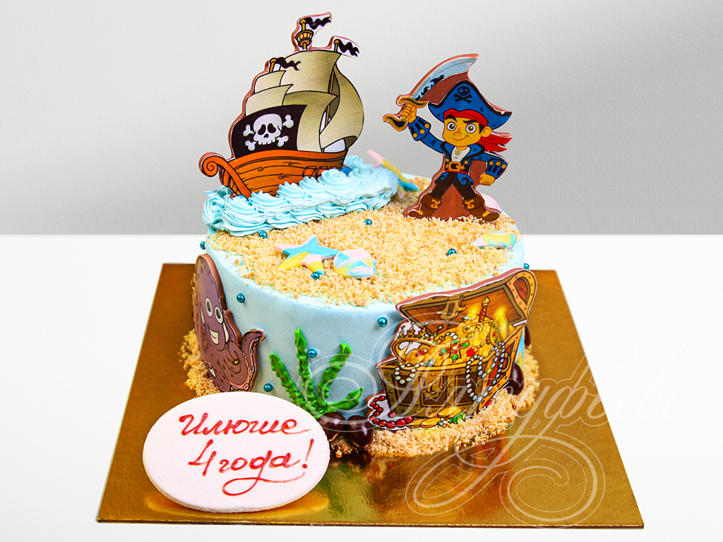 Торт для мальчиков четырех лет «Пиратский»