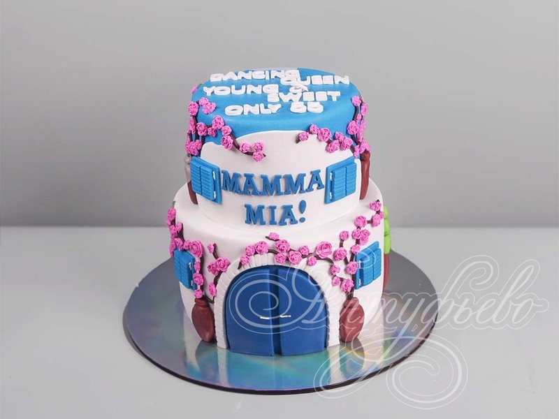 Торт MAMMA MIA на 55 лет стоимостью 16 600 рублей в категории для мамы - торты на заказ ПРЕМИУМ-класса. Цена: 3 240 руб/кг. Торт MAMMA MIA на 55 лет