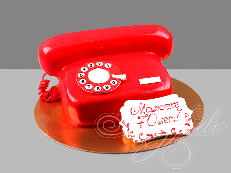 Торт "Красный дисковый телефон"