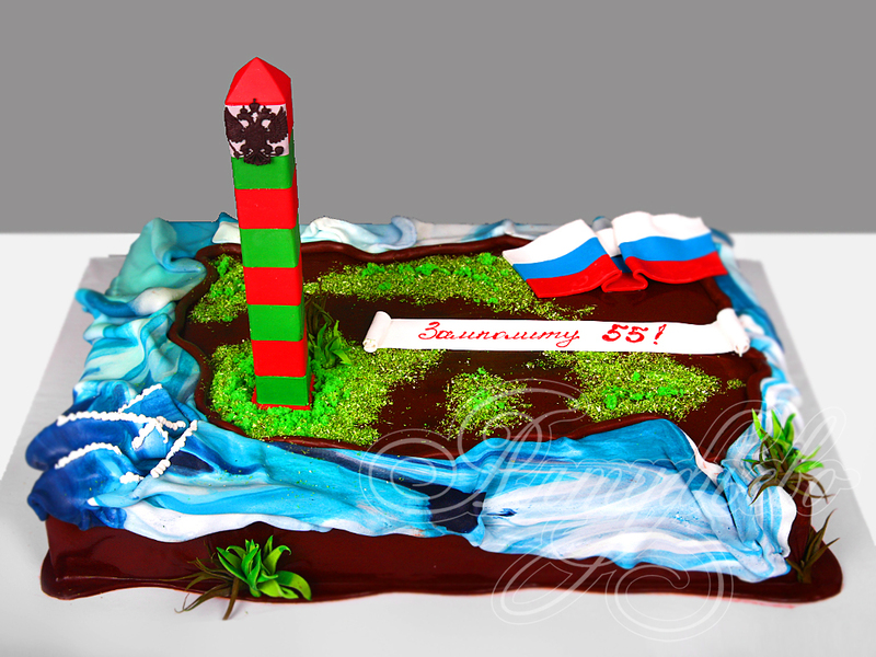 Торт с гербом и флагом России