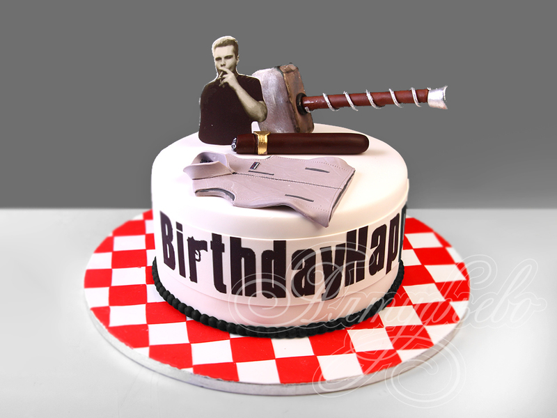 Торт с сигарой для мужчины на день рождения одноярусный